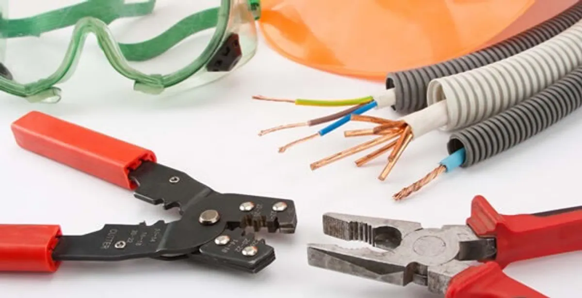 Electrical wiring repair with professional tools and safety equipment in Round Rock, TX