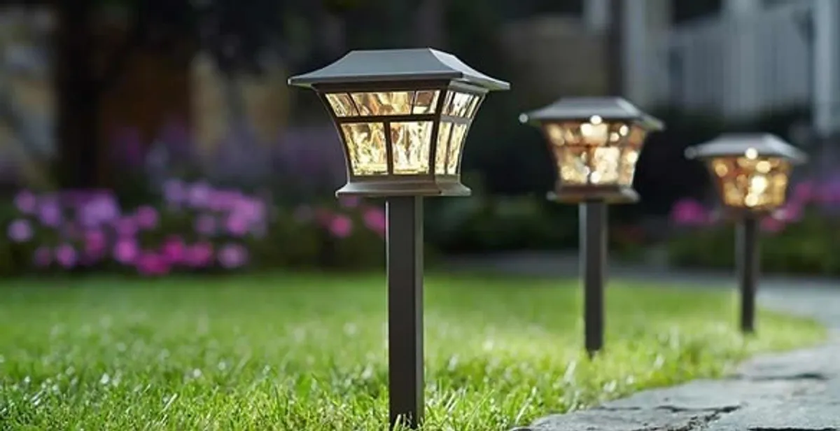 landscape lighting installation services with professionally installed pathway lights in Austin, TX
