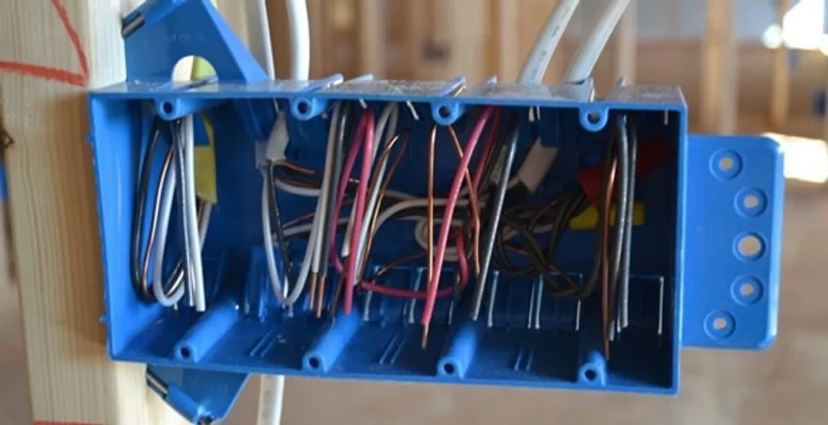 new construction wiring installation featuring electrical boxes and cable routing by expert electricians in Austin, TX